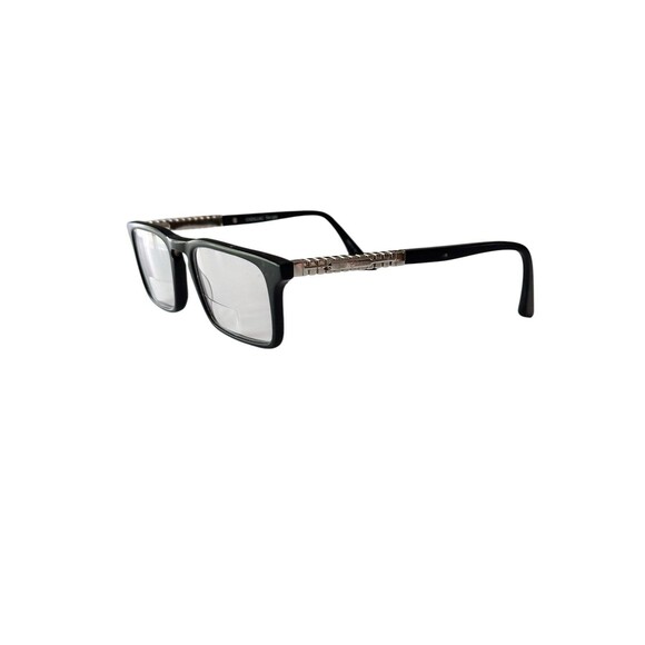 Cadillac CI1606 Black Silver TM GM Rectangle Full Rim Eyeglasses Frame - Picture 3 of 8